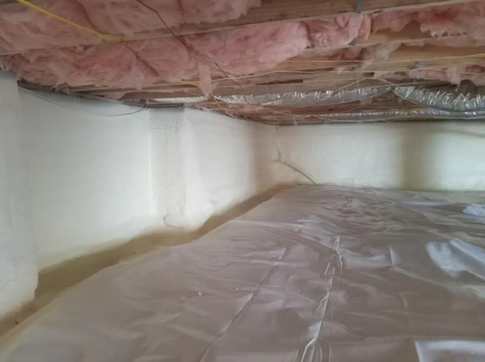 Crawl space encapsulation with closed-cell spray foam for Attic Insulation in Merced