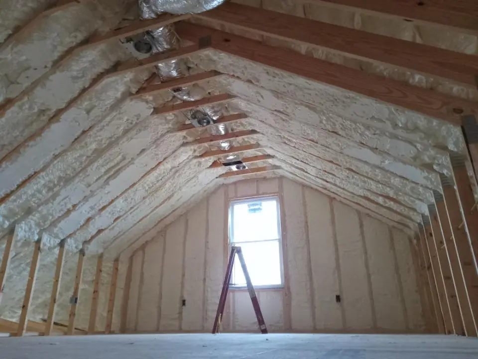 Spray foam roofing application for Crawl Space Insulation project in Merced